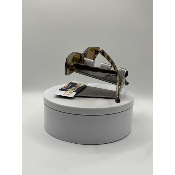 Vintage Y2K Sunglasses | NOS | Narrow Rectangle Frame | Brown Mono | Mini Specs - Picture 6 of 10